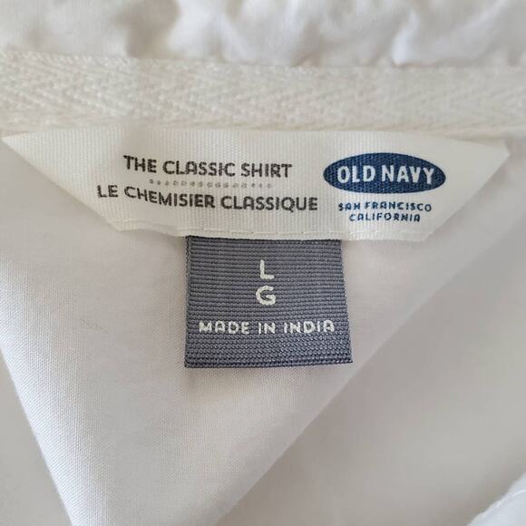 Old Navy The Classic Shirt Women's White Button Down Shirt Size L - Picture 5 of 6